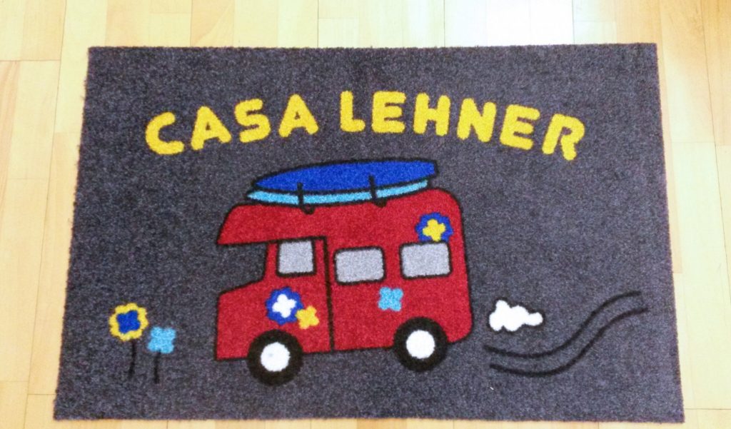 Teppich- Fußmatte mit Namen bedruckt