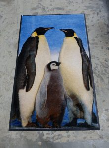 Fotomatte mit Pinguin-Familie bedruckt