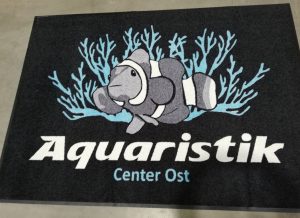 Logomatte individuell für Aquaristik Geschäft