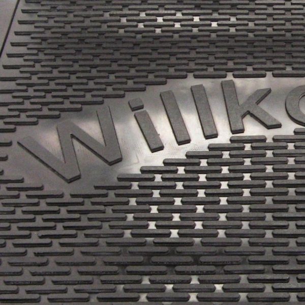 SONDERPOSTEN:    Gummimatte schwarz 85x60 cm "Willkommen"