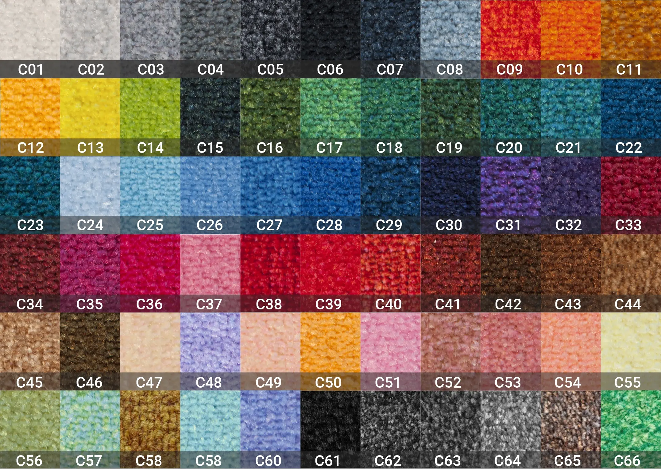 Farbpalette und Muster für LOGOMATTE ColorStar von Schäfer Matten