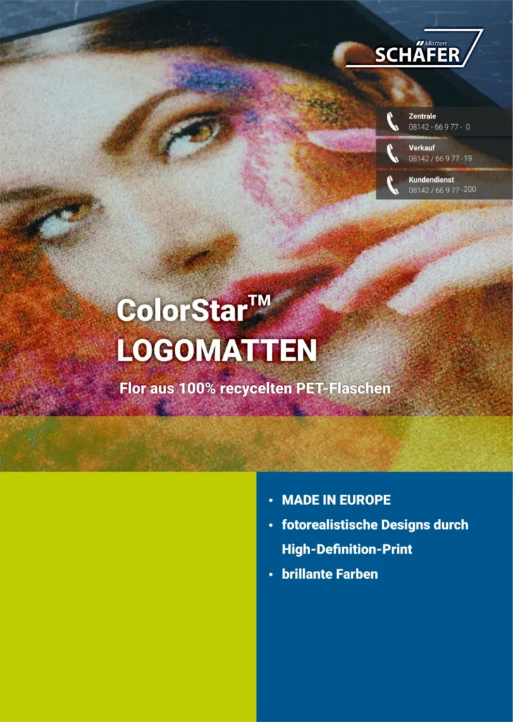 Produkt-Flyer für LOGOMATTE ColorStar von Schäfer Matten