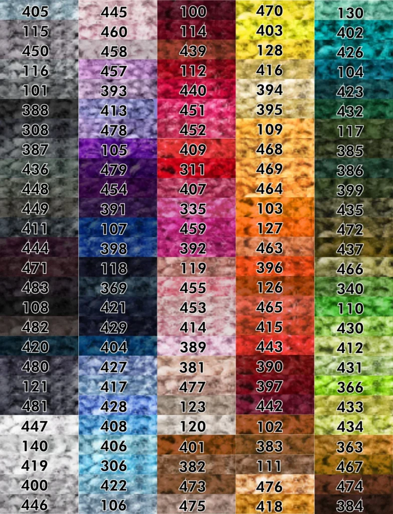 XXL-Logomatten Farbpalette mit 130 Farben