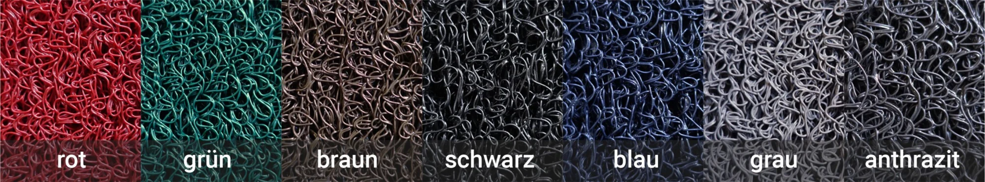 Farbpalette und Muster für Spaghettimatten von Schäfer Matten