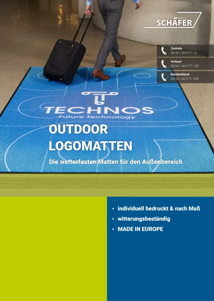Produkt-Flyer für OUTDOOR LOGOMATTE von Schäfer Matten